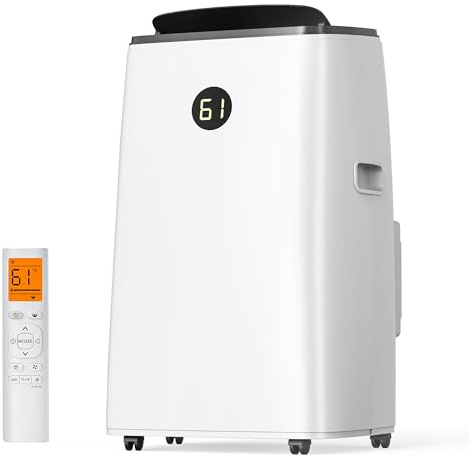 Humhold 14000BTU Portable Air Conditioners Inverter Technology, Dual Hose Quick Cooling Portable AC Unit for Large Room up to 65 m², with Dehumidifier and
