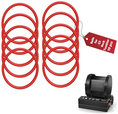 KomeStone Replacement Belts G3 22LB Capacity Metal Base Rock Tumbler – Official Spare Drive Belts, Easy to Install, Keep Your Tumbler Running Smoothly, 10 Pcs