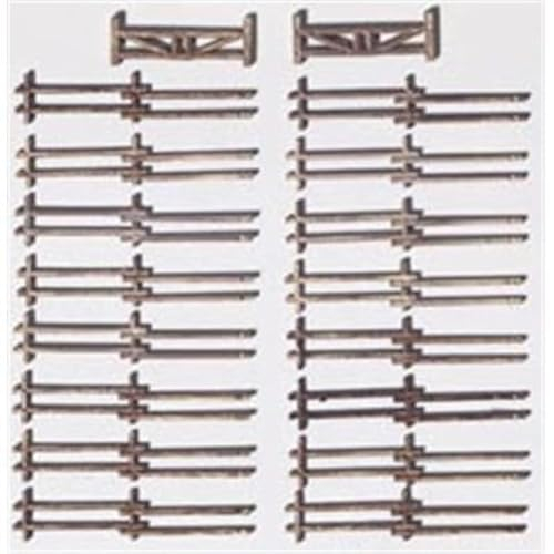 NOCH Rundholzzaun, 18-teiliges Modellbau Zubehör, 0,7 cm hoch, 58 cm lang für Spur N, ideal für Modelleisenbahn Landschaften