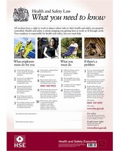 Health & Safety Law Poster Guidance Work Signs 495X415mm | Fulfils statutory compliance obligations to ensure worker awareness and maintain official legal standards in any business.
