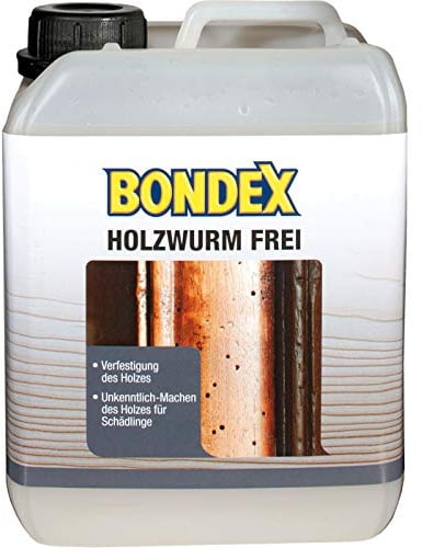 Bondex 352466 Holzwurm-Frei farblos 2,5 L für 25 m² - Natürlicher Schutz vor Pilz- und Insektenbefall - Sehr wirkungsvoll