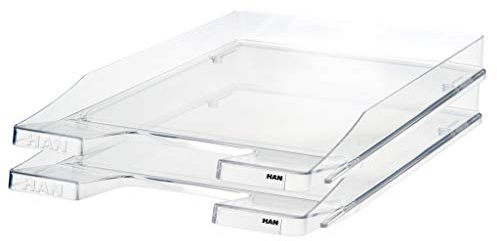 HAN Briefablage JUNIOR , moderne, flache Ablage im frischen Design bis Format DIN A4/C4, transparent-glasklar, 1025-23, 5 STÜCK (1er Pack)