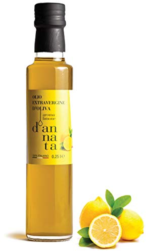 Condimento a Base Di Olio Extravergine Di Oliva Aromatizzato Al Limone D’annata Azienda Agricola. N 1 Bottiglia Dorica 250 ML . 100% Italiano