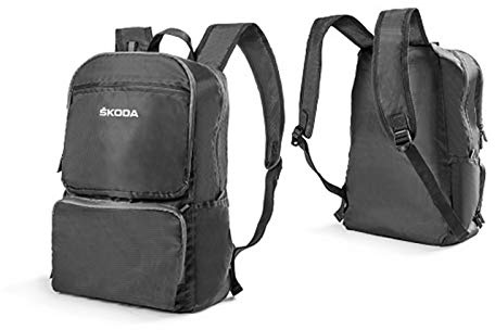 Skoda 000087327J Faltbarer Rucksack mit Trägern Backpack Tasche Lifestyle, Grau