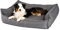 JAMAXX Premium Hundebett - Orthopädisch Memory Visco Füllung, Extra-Hohe Ränder, Waschbar, Hochwertiger Stoff mit viel Eleganz, Hundesofa PDB2018 (L) 120x90 grau