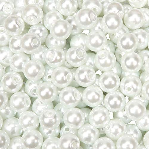 TOAOB 500 Pezzi Perle per Braccialetti 8 mm Bianco Perla Vetro per Bigiotteria Decorative Perla per Fai Da Te Artigianato Gioielli Collane Bracciali