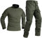 Uugood Combat Shirt Pant Tactical Anzüge Armee Militär T-Shirt Paintball Ausrüstung Taktische Kleidung Bundeswehr Langarm Multicam Uniform für Airsoft Paintball Jagd, grün, L