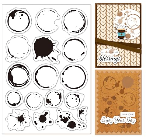 arriettycraft Tintenpunkte Klar Stempel Kaffee Flecken Teeflecken Silikon Gummi Stempel Dichtungen für Karten Herstellung DIY Scrapbooking Album Dekoration Papier Handwerk