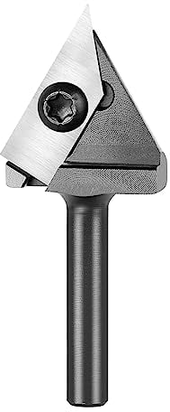 SpeTool V Nut Fräser 8mm Schaft 60 Grad Wendeplatten V Nutfräser mit Hartmetall HW Schriftenfräser CNC Einsatzschneider Gravierfräser Fasenfräser V Bit Fräser für Oberfräse Holz Gravur Schnitzen