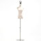 Weibliche Schaufensterpuppe mit silbernem Metallsockel, Ständer und Kopf, für schwere Brautkleider, Hochzeitskleider, Kleiderständer, Off White (Color : Round Metal Base, Size : Medium) beautiful