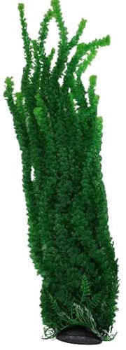 Jumbo Aquarium Or Pond Artificial Plant Stands Over 3 Feet Tall With Heavy Base Bushy Foliage, Extra Long Plastic Seaweed Fish Tank Aquascaping Decoration