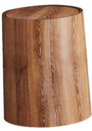 Colcolo Papelera para baño, Cesta de Basura con Tapa abatible, Papelera Moderna, Papelera para el hogar, Papelera de Grano de Madera para el hogar, Oficina y, s