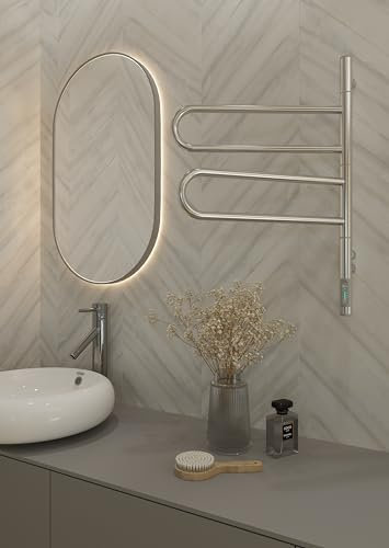 Elna Handtuchheizkörper Edelstahl 304 – 635x460 mm – 53W – 2 Schwenkarme – IP44 – Kompakt & Stilvoll