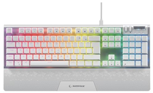 Rampage Carbon White RGB Q Spiel-Tastatur Handgelenkstütze rot Schalter