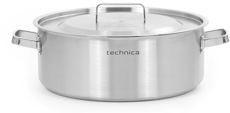 TECHNICA Topf Induktion 18,8 l – Kochtopf Groß ⌀400 mm | aus Edelstahl mit Deckel Kapselboden Für alle Herdarten Spülmaschinengeeignet Hitzefeste Griffe – Ohne Nickel – Profiqualität