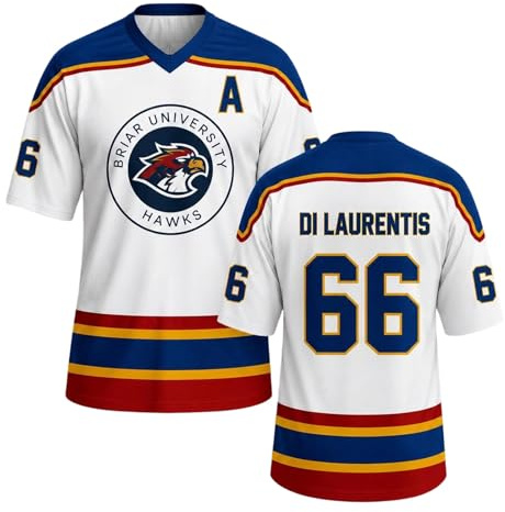 Briar U Hockey Jersey Graham 44 & Logan 22 & Tucker 46 & di Laurentis 66 Briar U Hockey Maglia Vneck Maglietta Sportivo Streetwear Unisex Maniche Corte Camicie di Ispirazione Sportiva for Fans
