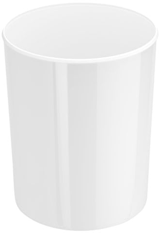 HAN Design-Papierkorb i-Line, eleganter Abfalleimer, hochglänzender und stylischer Mülleimer für das moderne Büro, 20 Liter Volumen, 18200-12, weiß