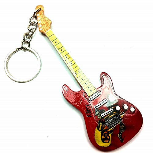 Iron Maiden Wooden Guitar Keyring - Eddie Tribute