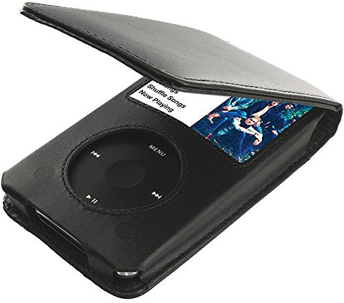 Schutzhülle für Apple iPod Classic 5. / 6. Generation, PU-Leder, Schwarz