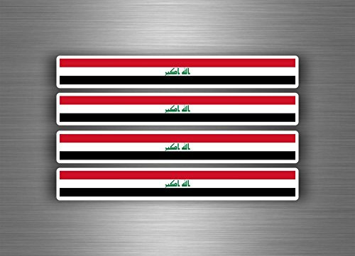 Akachafactory 4 x selbstklebend Sticker Auto Moto Stripes Flagge Tuning Irak Irak