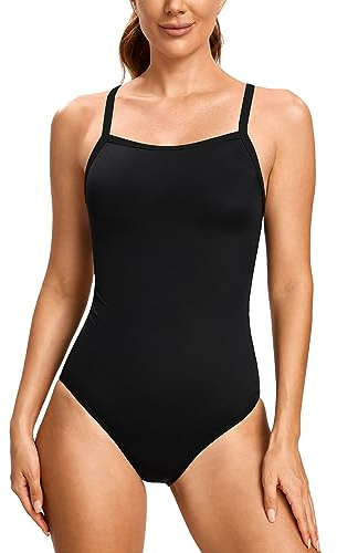 SYROKAN - Bañador Deportivo Traje de Baño Atlético de Una Pieza para Mujer Negro 36 Inch
