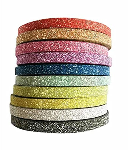 MÉGACRÉA Rubans adhésif Glitter Paillette 0,4 cm 10 pièces