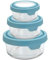 Anchor Hocking TrueSeal Contenants de stockage alimentaire en verre avec couvercles hermétiques Bleu minéral