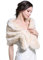 Handcess Frauen 1920 Braut Hochzeit Kunstpelz Schal Wrap Schwarz Braut Pelz Schal Stola Fur Wraps und Tücher für Frauen (Elfenbein)