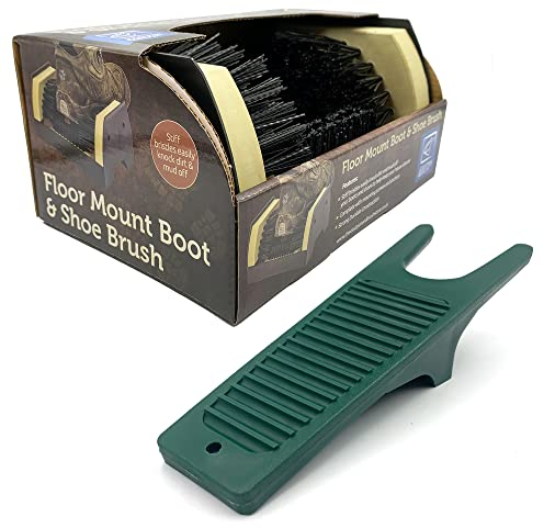 Boot Scraper Shoe Brush Cleaner and Boot Jack Welly Boot Remover Set – Heavy Duty Boot Cleaning Brush Set for Wellingtons, Walking Boots, and Muddy Shoes