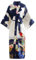 YAOMEI la mariée Demoiselle d'honneur Kimono Robe Femmes, Femmes Chemises de Nuit Fleurs de Geisha, Soyeux Robe Peignoir en Satin Pyjamas S-2XL (Buste: 126cm, pour S à 2XL, Bleu)