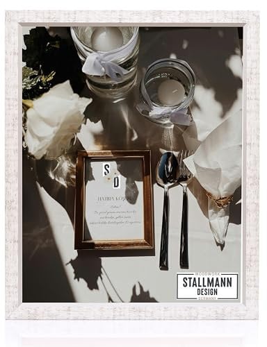 Stallmann Design 'My Frames' Bilderrahmen 75 x 98 cm | Farbe: Weiß-Silber gewischt | nostalgischer Retro Rahmen - kombiniert Used-Look mit modernem Flair