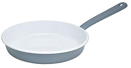 Riess, 0291-065, Omelettpfanne 22, CLASSIC - PURE GREY, Durchmesser 22 cm, Höhe 7.5 cm, Emaille, helles Grau, Induktion