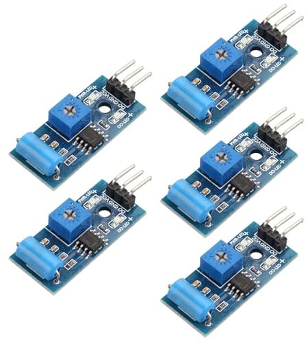 HALJIA SW-420 Vibrationssensor-Modul, 5 Stück, normal geschlossen, mit Arduino Raspberry Pi