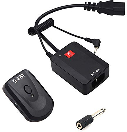 Andoer Funkauslöser mit 4 Kanälen Transmitter mit Adapter von 3,5 mm auf 6,35 mm für Studioblitzlicht