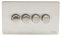 Schneider Electric Ultimate Screwless Flat Plate - 4 Gang 2 Way LED Dimmer Light Switch, 75 W/VA, GU6442LMSS, Stainless Steel