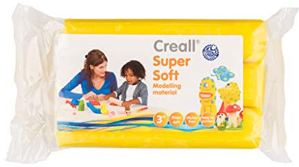 Creall Supersoft Knetmasse Gelb, 500g Nachfüllpackung | Superweiche, dauerhafte Modelliermasse | Auf Wachsbasis, trocknet nicht aus | Für Kinder & Erwachsene | Made in Holland