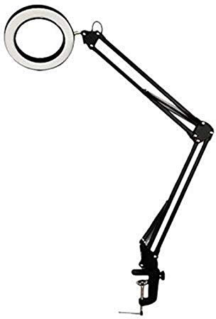 Auoeer 5X USB Magnifying Glass with LED Light Flexible Table Clamp Third Hand Soldering/Reading/Jewelry Magnifier Desk Lamp