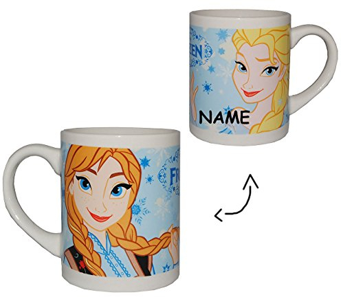 alles-meine.de GmbH Tasse die Eiskönigin - incl. Name - Porzellan/Keramik - Frozen - Trinktasse mit Henkel Tasse Becher Porzellantasse Tassen - für Kinder Mädchen Keramikta..