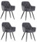 JaHECOME Esszimmerstuhl,Sessel,Samt,Wohnzimmerstuhl,Farbe wählbar,Retro-Design,Stoff,gepolsterter Sitz mit Rückenlehne,Schwarze Metallbeine für Küche, Schlafzimmer, Esszimmer(Grau,4)