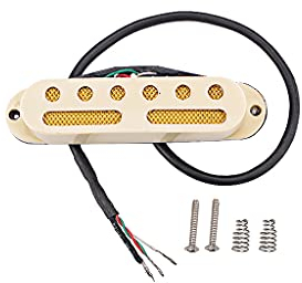 Alnicov Gitarren-Hot-Rails Tonabnehmer, Dual-Coil 4 Drähte Mini Humbucker Hals Tonabnehmer für ST Stratocaster Gitarrenteile