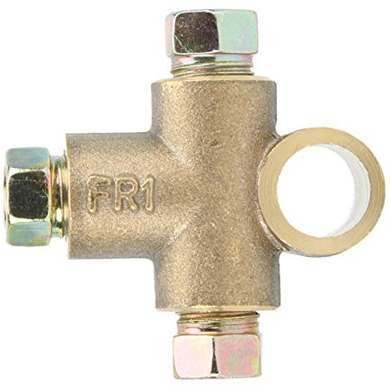 VIFERR Raccordo a T Freni, Raccordi a 3 Vie per Tubi Freni da 10 mm, Tee del Freno a Forma di T a 3 Vie con 3 Noci Maschili Breve Union M10 3/16in Tubo 10mm