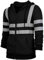 Panegy Jungen Arbeitsjacke Reflektierend Warnschutz Jacke Sicherheitsjacke Kapuzenpullover Größe XL - Schwarz