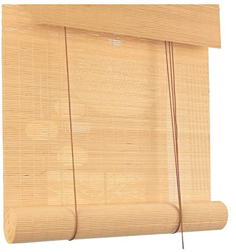 SHUITUKOUU Retro Bambus Rollo Jalousine,natürliches Holzfenster schattiert Jalousien,Rollo Bambus für Außen,Terrasse und Garten,Balkon,Bambus Raffrollo mit Montage Zubehör,W55xH80cm/W22xH31in