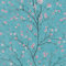 Papier peint fleur de cerisier bleu salle de bain | Tapisserie motif floral chambre & salon | Papier peint japonais intissé turquoise