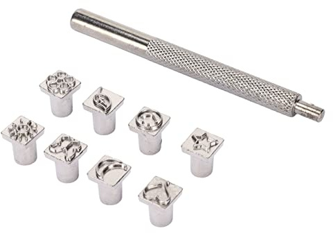 Leder Muster Stanzen Set, Metall Stempelstanz-Set, DIY Machen, 8 Muster für Lederhandwerk