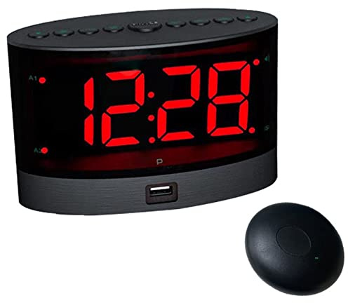 Wlauqueta Extra Loud Alarm Clock with Bed Shaker, Double Vibrating Alarm Clock for Fat Sleepers, Deaf and Hard of Hearing