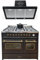GURARI Gas Elektro Standherd GCH E 916 BL+ 461 9 BL Prime, Dunstabzugshaube 90cm, Kopffreihaube Schwarz Glas, 1000m³/h/Range Coocker / 89L / 8 Funktionen/Edelstahl/Inkl. WOK Adapter