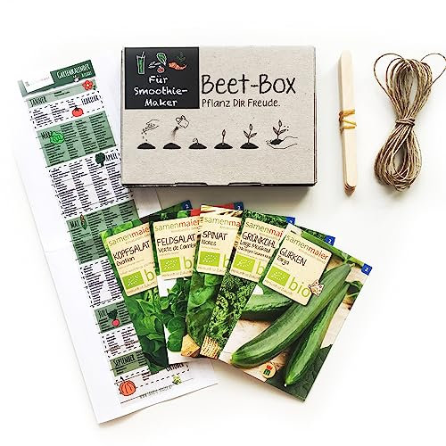 Beet-Box “For Smoothie-Makers” Samen - Vielfältige Auswahl an gesunden Wildblumen- und Blumensamen für Garten und Balkon - Ideal für Hochbeete und Anzucht - 12 Sorten - Samen Maier