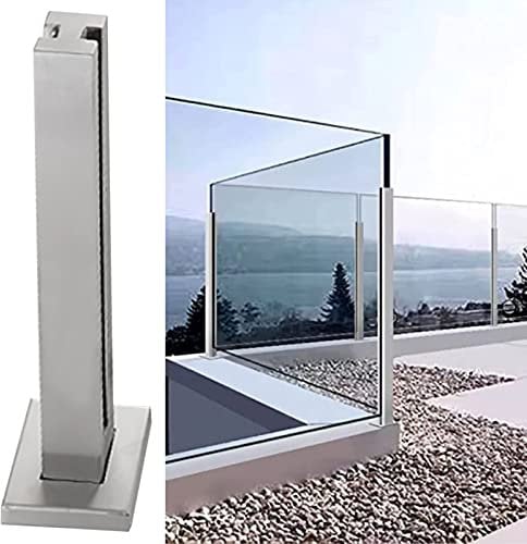Ringhiera in Vetro Parapetto in Vetro Argentato per Ringhiera di Ponte/Patio/Scala/Corridoio, Kit Balaustra per Esterni in Acciaio Inox, Sistema di Supporto per Recinzione Verticale A Pavimento ( Colo