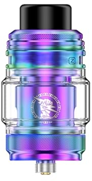 Z Fli Tank 5,5ml Atomizador Cigarrillo Electrónico Top Airflow Leakproof Fit Z Coil Zeus Dual Glass Vaporizador Original (Arco Iris) - No Nicotine